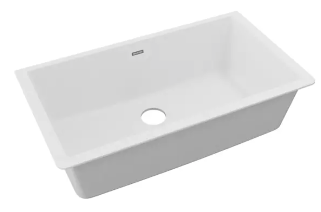 Elkay Quartz Classic 33" Undermount Single Basin Quartz Composite Kitchen Sink White ELGRU13322WH0