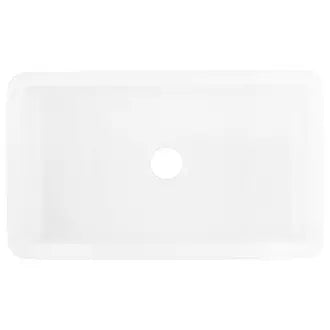 Signature Hardware Derin 32" Drop In or Undermount Single Basin Fireclay Kitchen Sink White SHF1B3219DMWH