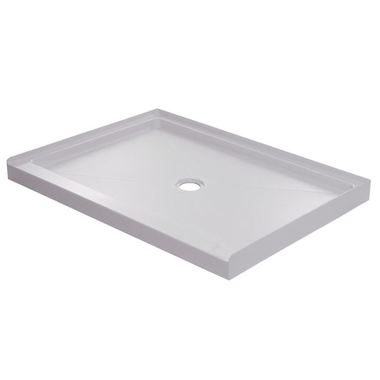 PROFLO Hammond 48" x 42" Rectangular Shower Base with Single Threshold and Center Drain White  PFSBA4842WH