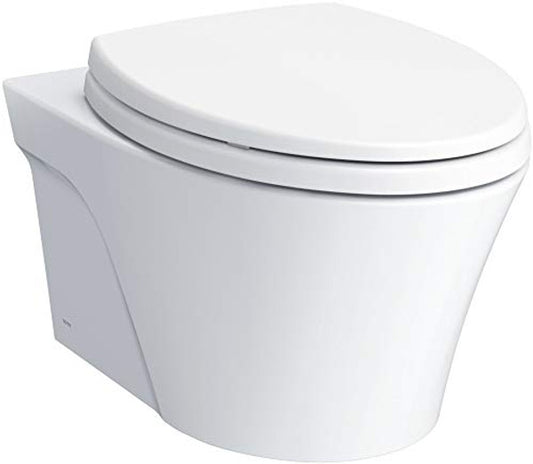 TOTO AP Wall Mounted Elongated Chair Height Toilet Bowl Only with CeFiONtect - Less Seat White CT426CFGT40 #01