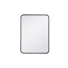 Roseto Formiae 22" W x 30" H Contemporary Rectangular Framed Bathroom Wall Mirror Black EGMIR63364BK
