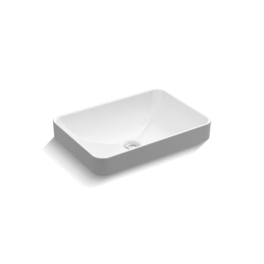 Kohler Vox 22-5/8" Rectangular Vitreous China Vessel or Drop In Bathroom Sink with Overflow White K-5373-0
