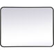 Elegant Lighting Evermore 36" W x 27" H Contemporary Rectangular Framed Bathroom Wall Mirror Black MR802736BK
