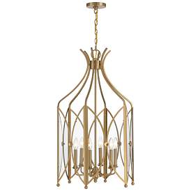 Savoy House Enclave 6 Light 21" Wide Taper Candle Pendant Noble Brass 3-6802-6-127