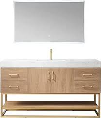 Miseno Alistair 48" Free Standing Single Basin Vanity Set with Cabinet and Stone Vanity Top with USB Port and Electrical Outlet North American Oak 789048-NO-GW-NM