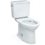 TOTO Drake 1.6 GPF Two Piece Round Chair Height Toilet with Left Hand Lever Cotton White CST776CSFG#01