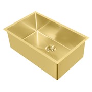 Whitehaus Noah Plus 29" Single Basin Kitchen Sink for Undermount or Drop-In Installation - Includes Matching Grid and Basket Strainer Brass WHNPL2918-B