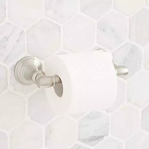 Signature Hardware Beasley Wall-Mounted Toilet Paper Holder Brushed Nickel  SHBETH2ZBN 480491