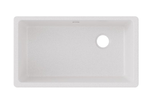 Elkay Quartz Classic 33" Undermount Single Basin Quartz Composite Kitchen Sink White ELGU13322WHO