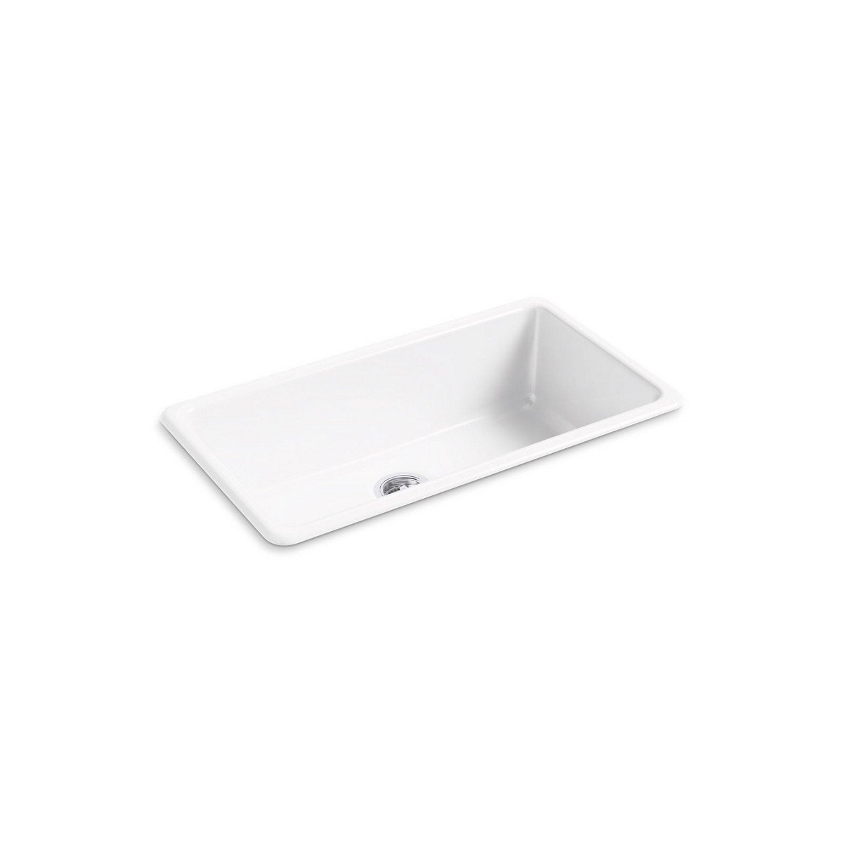 Kohler Iron/Tones 33" Undermount Single Basin Enameled Cast Iron Kitchen Sink White K-5707-0