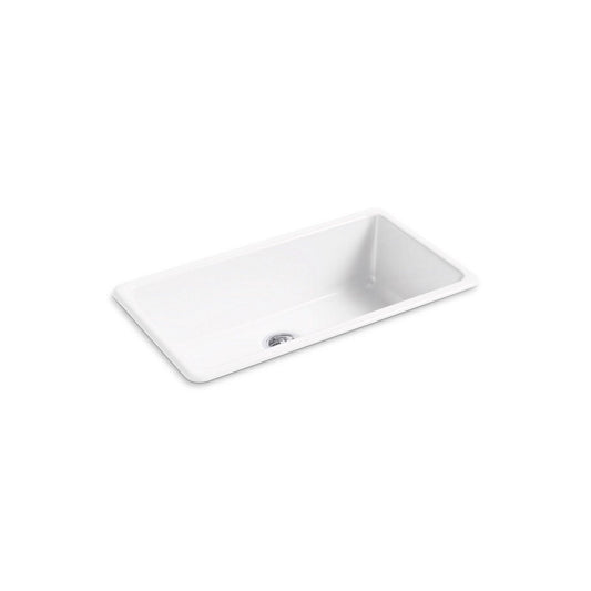 Kohler Iron/Tones 33" Undermount Single Basin Enameled Cast Iron Kitchen Sink White K-5707-0