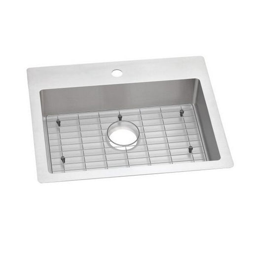 Elkay Crosstown 25" Undermount Single Basin Stainless Steel Kitchen Sink with Basin Rack ECTSRAD25226TBG1