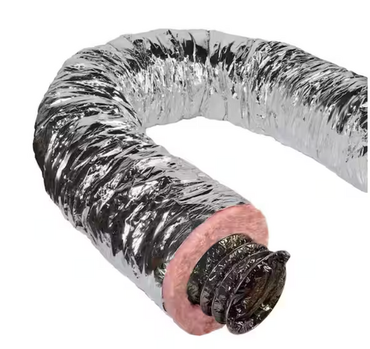 Master Flow 6 in. x 25 ft. Insulated Flexible Duct R6 Silver Jacket F6IFD6X300
