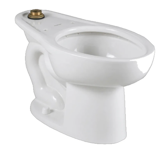 American Standard Madera Elongated Toilet Bowl with Top Spud - Less Seat and EverClean Surface White  3043001.020