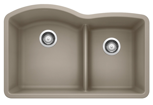 Blanco Diamond 32" Undermount Double Basin SILGRANIT Kitchen Sink Truffle 441596