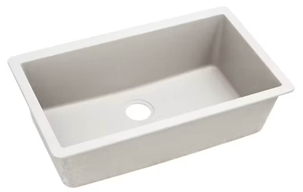 Elkay Quartz Luxe 33" Undermount Single Basin Quartz Composite Kitchen Sink Ricotta ELXRU13322RT0
