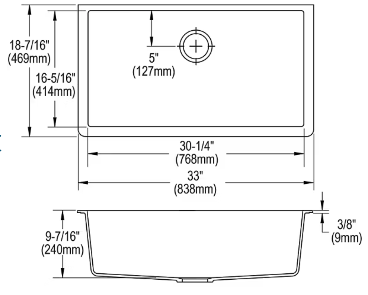 Elkay Quartz Luxe 33" Undermount Single Basin Quartz Composite Kitchen Sink Ricotta ELXRU13322RT0