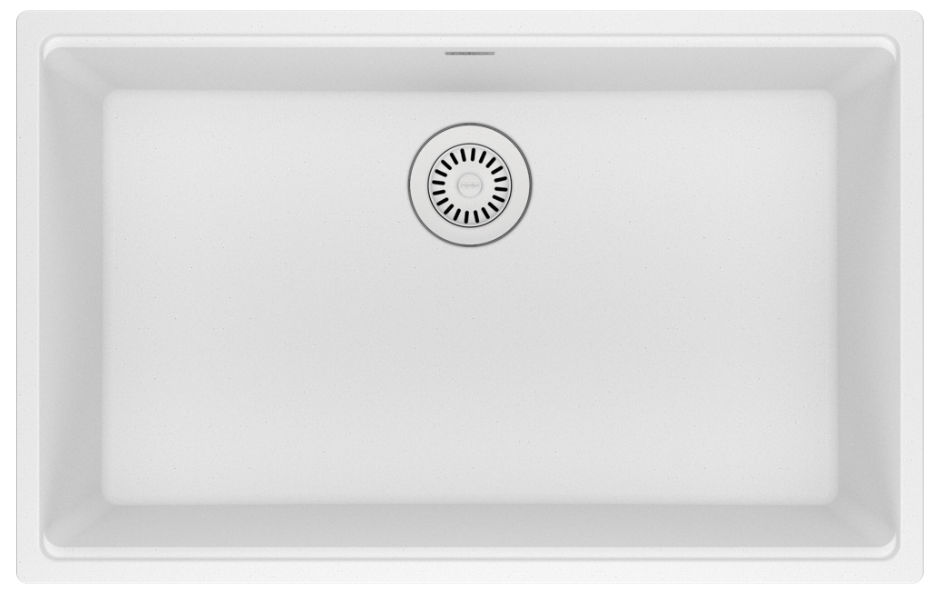 Franke Maris 30" Undermount Single Basin Granite Kitchen Sink with Sanitized Treatment Technology Polar White MAG11028-PWT