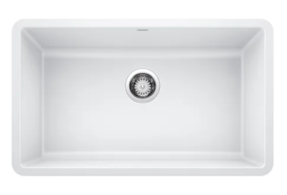 Blanco Precis 30" Undermount Single Basin SILGRANIT Kitchen Sink White 442533