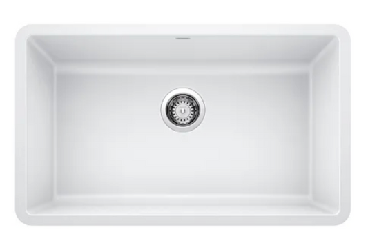Blanco Precis 30" Undermount Single Basin SILGRANIT Kitchen Sink White 442533