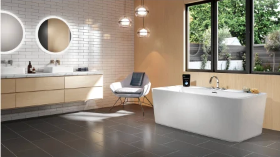 Jacuzzi Adatto 67" Free Standing Acrylic Soaking Tub with Center Drain, Pop-Up Drain Assembly and Overflow White TRF67-3424JC-AW