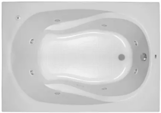 PROFLO Plus A 60" x 42" Whirlpool Bathtub with 8 Hydro Jets and EasyCare Acrylic - Drop In Installation White PFWPLUSA6042WH