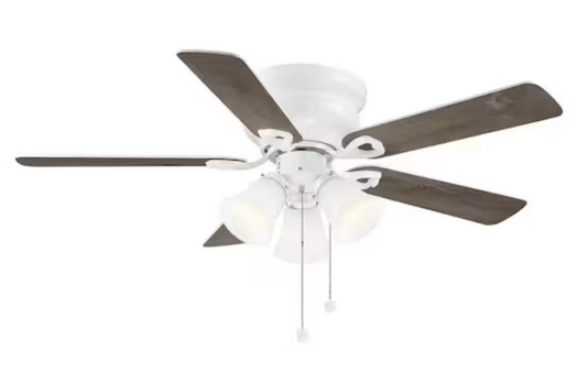 Clarkston II 44 in. LED Indoor White Ceiling Fan with Light Kit SW18030 WH