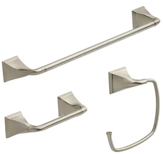 Everly 3 -Piece Bath Hardware Set with Mounting Hardware in Brushed Nickel EVE63-BN