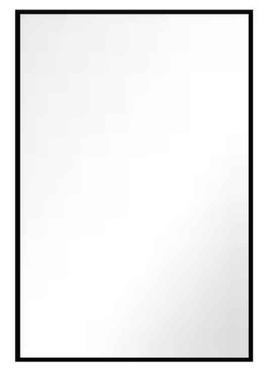 Home Decorators Collection 26 in. W x 38 in. H Rectangular Polystyrene Framed Floating Mount Wall Bathroom Vanity Mirror in Black HDE00310