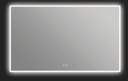 ICO Bath Camden 60" W x 36" H Modern Rectangular Aluminum Frameless Bathroom Wall Mirror with Light IC1160