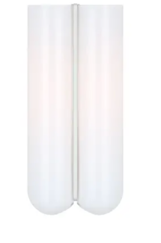 Visual Comfort Cheverny 2 Light 13" Tall Bathroom Sconce with Milk Glass Shades Matte White LXW1061MWT