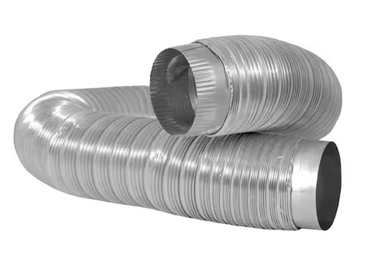 Everbilt 4 in. x 6 ft. Heavy Duty Aluminum Duct with Collars MFX46C2ULHD12