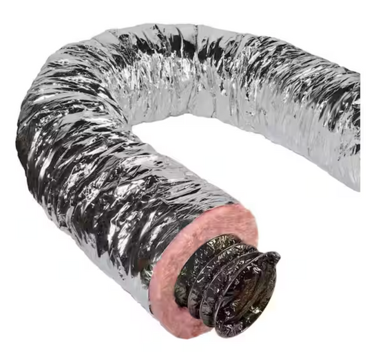 Master Flow 8 in. x 25 ft. Insulated Flexible Duct R8 Silver Jacket F8IFD8X300