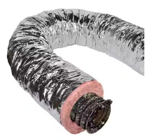 Master Flow 6 in. x 25 ft. Insulated Flexible Duct R6 Silver Jacket F6IFD6X300