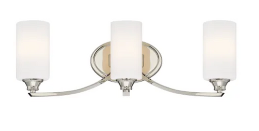 Minka Lavery 3 Light Vanity Light from the Tilbury Collection Polished Nickel 3983-613