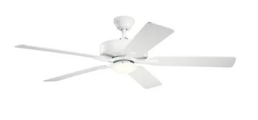Kichler Basic Pro 52" 5 Blade Indoor LED Ceiling Fan White 330019WH