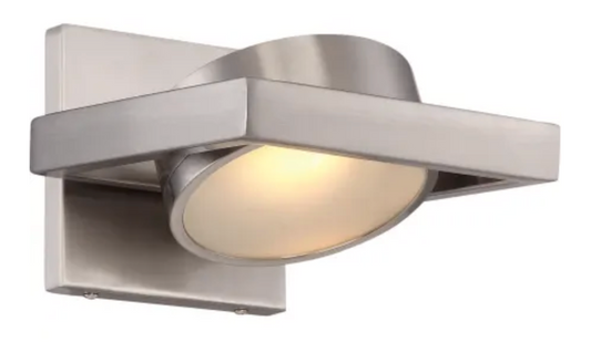 Nuvo Lighting Hawk Single Light 5" Tall Integrated LED Wall Sconce with Frosted Glass Shade Brushed Nickel 62/994