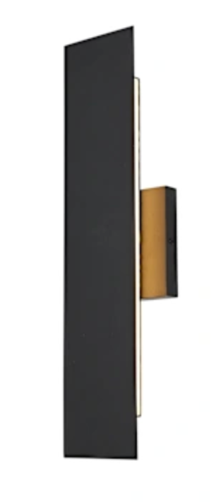 Elegant Lighting Waylen 18" Tall Outdoor Wall Sconce Black OD506W18BK