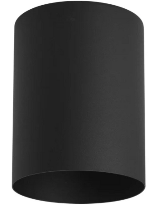 Progress Lighting Cylinder 1 Light Flush Mount Outdoor Ceiling Fixture - 5" Wide Black P5774-31