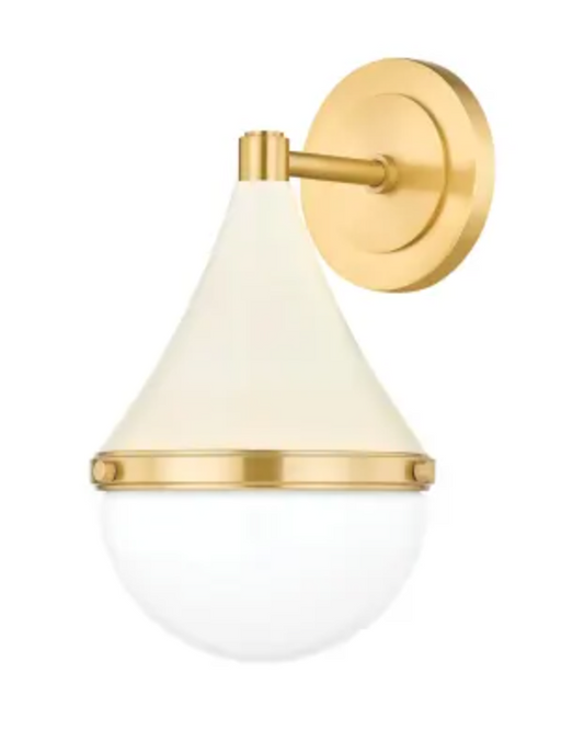 Mitzi Ciara 12" Tall Wall Sconce Aged Brass / Soft Cream H787101-AGB/SCR