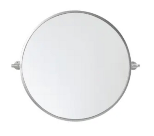 Elegant Lighting Everly 24" Diameter Transitional Circular Framed Bathroom Wall Mirror Silver MR6B24SIL