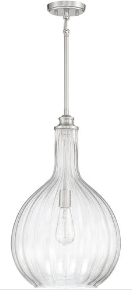 Savoy House Brandon 1 Light 14 inch Satin Nickel Pendant Ceiling Light, Essentials Satin Nickel 7-2255-1-SN