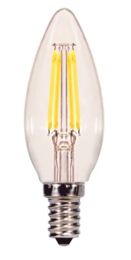Satco Lighting Single 4.5 Watt B10 Candelabra (E12) LED Bulb - 350 Lumens, 2700K, and 90CRI S29877