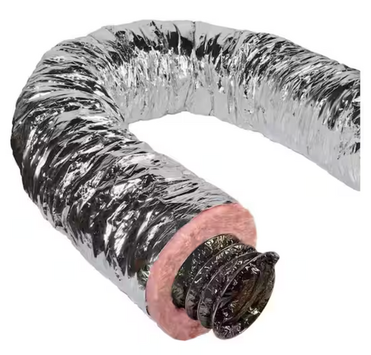 Master Flow 5 in. x 25 ft. Insulated Flexible Duct R8 Silver Jacket F8IFD5X300