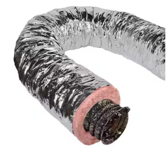 Master Flow 10 in. x 25 ft. Insulated Flexible Duct R6 Silver Jacket F6IFD10X300