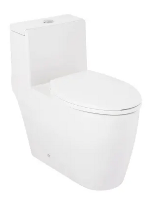 Signature Hardware Sitka 1.28 GPF One Piece Elongated Skirted Chair Height Toilet - Seat Included - Standard White Seat SHSK241SWH SHSK241SWH
