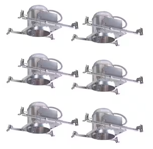 HALO H7 6 in. IC Rated New Construction Aluminum Recessed Housing for Ceiling (6-Pack) H7ICT-6 PK