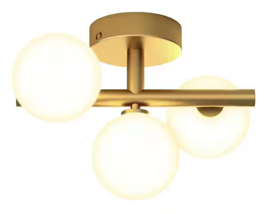 Artika Bloom 13 in. 15 Watt Modern Gold Integrated LED 5 CCT Flush Mount Ceiling Light Fixture for Kitchen or Bedroom FM-BL5C-HD2GD
