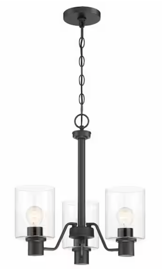 Hampton Bay Castleford 3-Light Oil Rubbed Bronze Transitional Classic Chandelier for Dining Areas with No Bulbs Included HB2587-34
