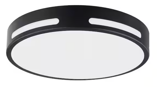 Commercial Electric Flexinstall 10 in. Matte Black Cut Out Integrated LED Recessed Ceiling Light with 5CCT Plus DuoBright 92061